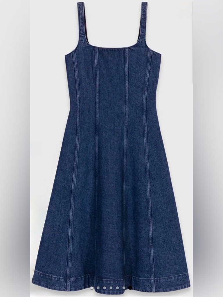 Nwt Maje Midi Denim Dress Size Xs